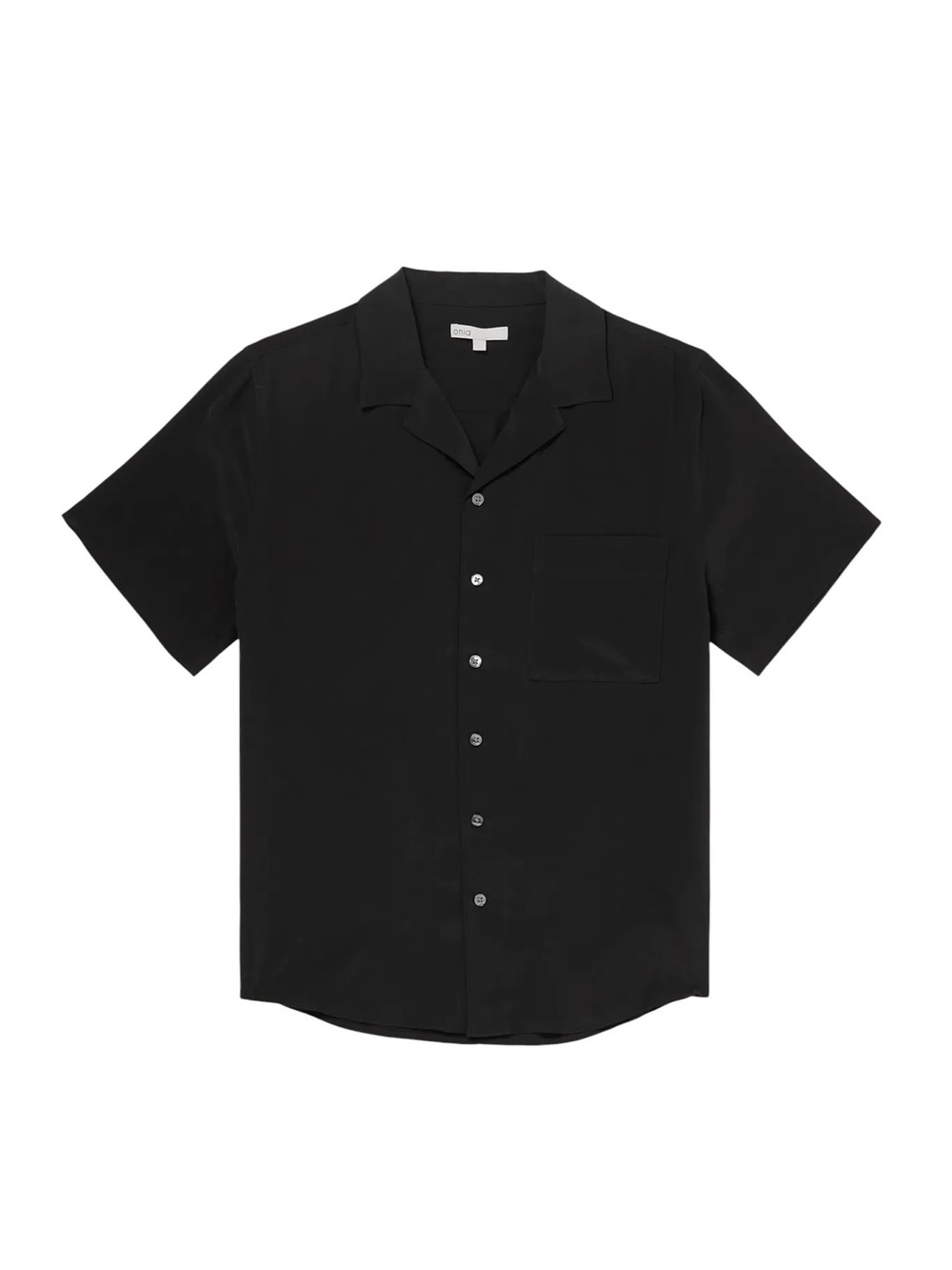 ONIA Black Vacation Camp-Collar Silk-Crepe Shortsleeve Shirt Men’s Large